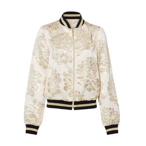 Trina Truck Champagne Peep Bomber Jacket. Like new